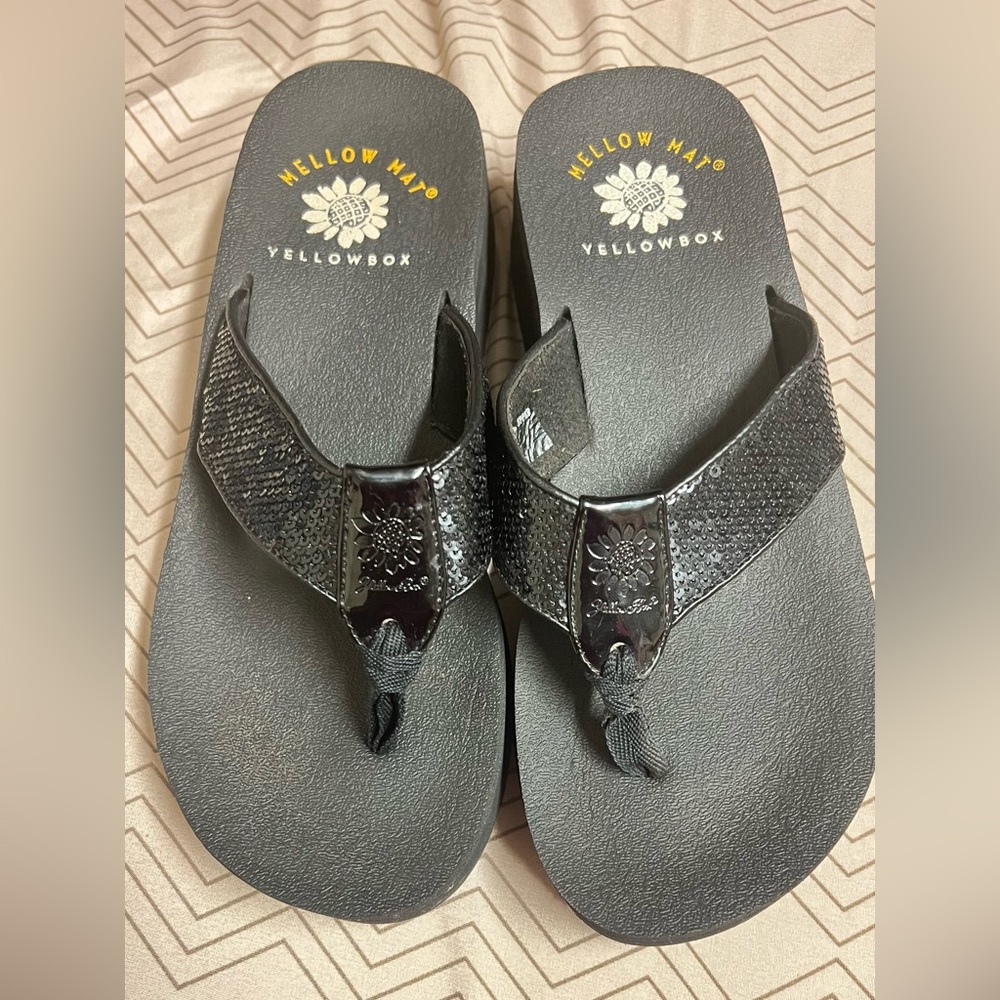 Yellow box wedge rubber sandal for women